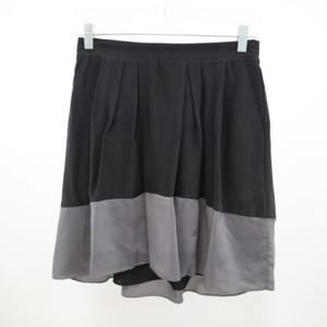 Madewell A-Line Skirt XS Gray Silk Blend Pleated